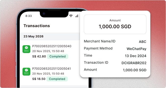Track transactions on your phone